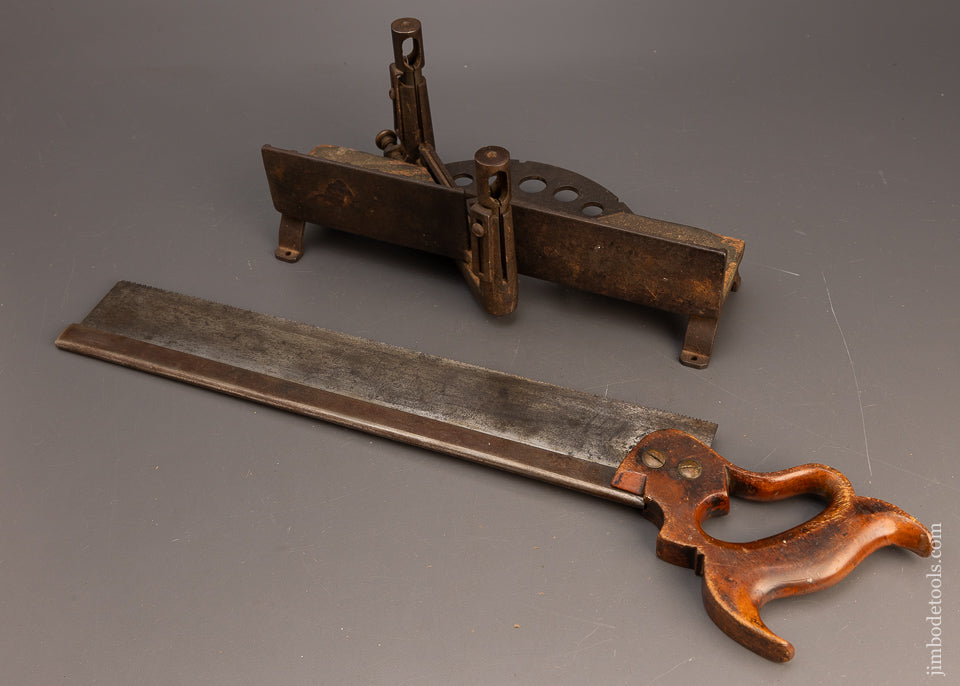 Adorable MILLERS FALLS LANGDON No. 16 1/2 Mini Miter Box with Original DISSTON Saw - 116593