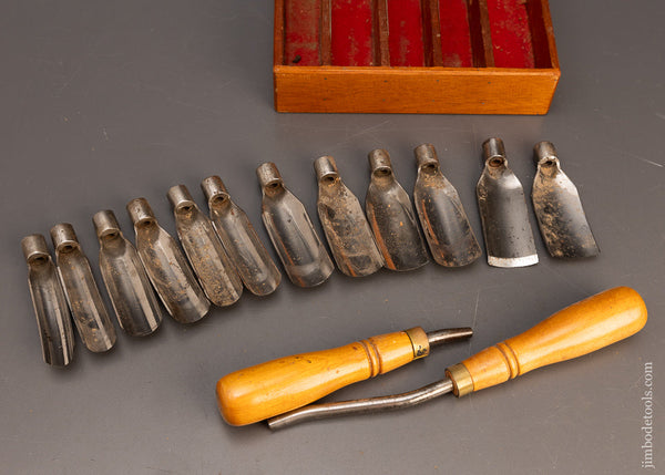 Excellent 14 Piece Set ADAMS & NELSON Pattern Maker’s Gouges - 116611