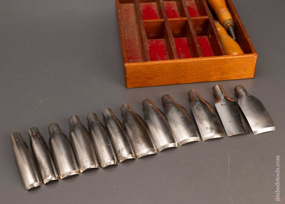 Excellent 14 Piece Set ADAMS & NELSON Pattern Maker’s Gouges - 116611