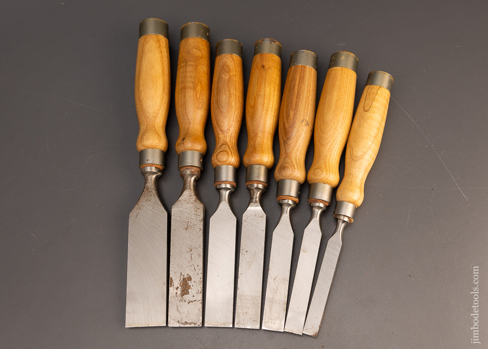 Phenomenal Set of 7 ROB’T. SORBY Heavy Mortise Chisels - 116612