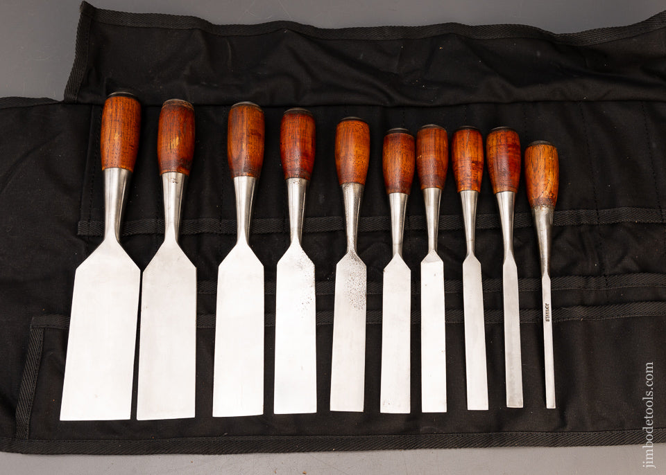 Astonishing Set of 10 STANLEY No. 40 EVERLASTING Chisels - 116644 - AS OF JUNE 20