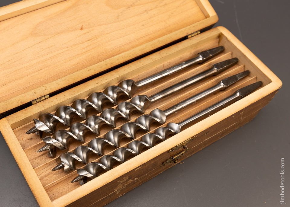 Extra Fine Premium Near Mint Set of STANLEY RUSSELL JENNINGS Auger Bits in Box - 116645
