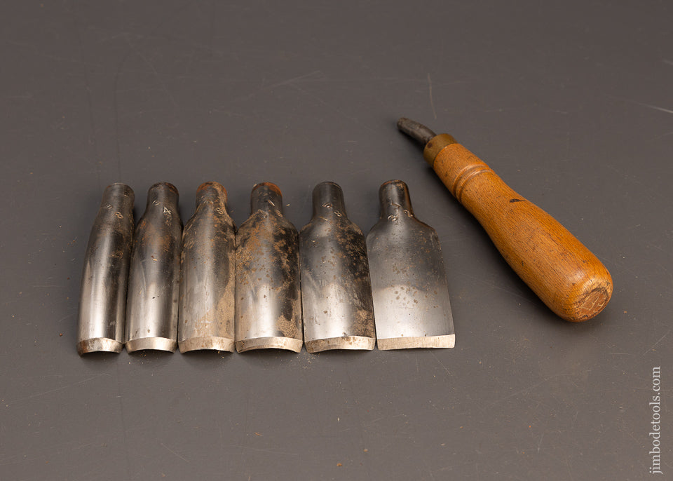 ADAMS & NELSON 7 Piece Set of Pattern Maker’s Gouges with Interchangea ...