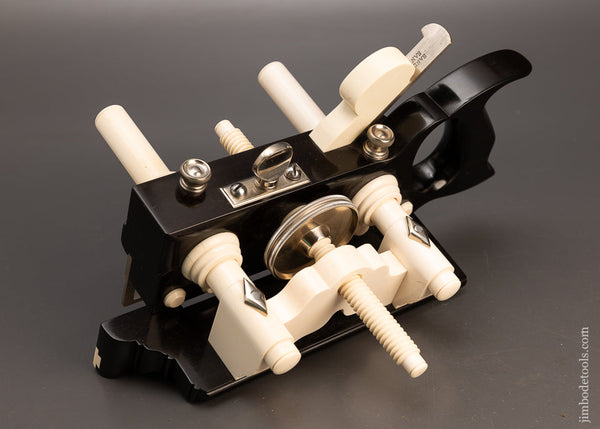 Phenomenal Solid Ebony SANDUSKY Center Wheel Plow Plane by JAMES MOON - 116679