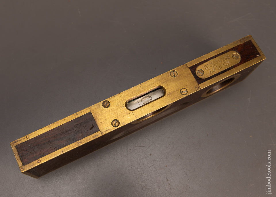 Fine & Rare 9 Inch STANLEY No. 98 Brass Bound Rosewood Level - 116682