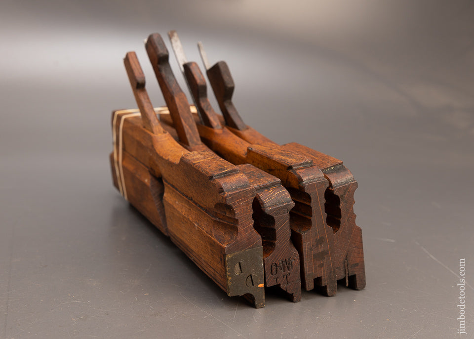 Excellent Set of 4 Dutch Moulding Planes including a 1/2 Inch Tongue & Groove Set, Chamfer Plane & a Bead - 116698