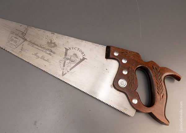Spectacular Rosewood Handled DISSTON No. D-15 Victory Hand Saw - 116726