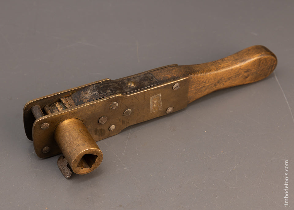 Amazing Hand Made Brass & Wood Ratchet Wrench - 116773