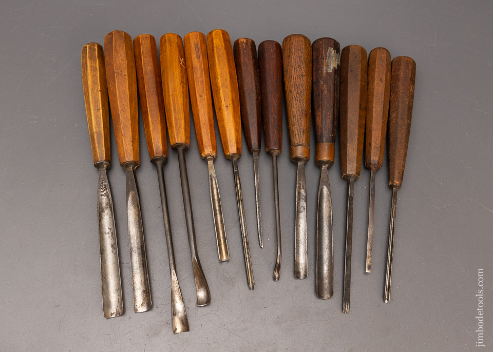 Set of 13 ADDIS Carving Tools Chisels Gouges - 116809