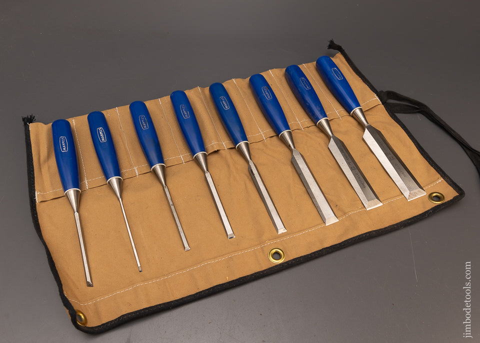 Extra Fine Near Mint Set of 8 MARPLES BLUE CHIP Chisels - 116850