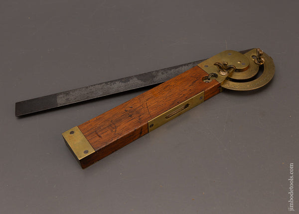 Rare & Fancy DISSTON & MORSS 12 Inch Rosewood Bevel & Combination Protractor - 116910