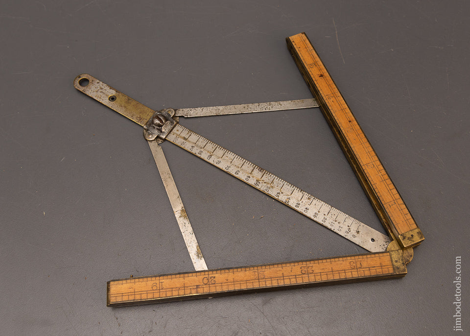 Rare COWGILL’S PATENT Angle Divider Rule Attachment by BECKWITH TERRE-HAUTE, IND. - 116953