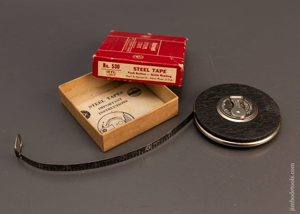 STARRETT-No.-530-Steel-Tape-Near-Mint-in-Box-50-Foot-116997