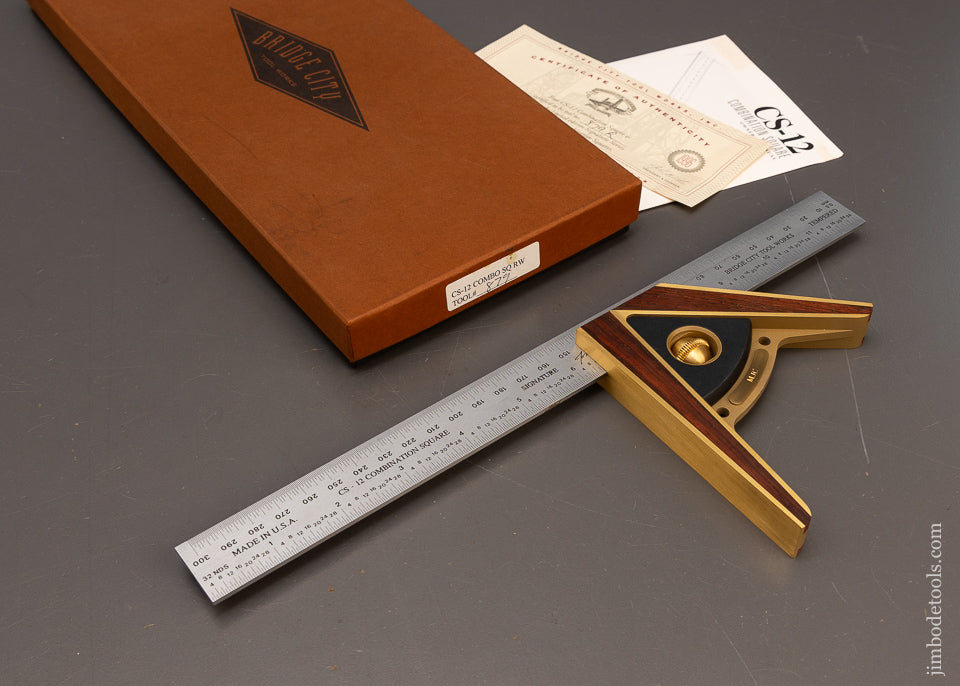 bridge-city-tool-works-cs-12-combination-square-rw-mint-in-box-117016