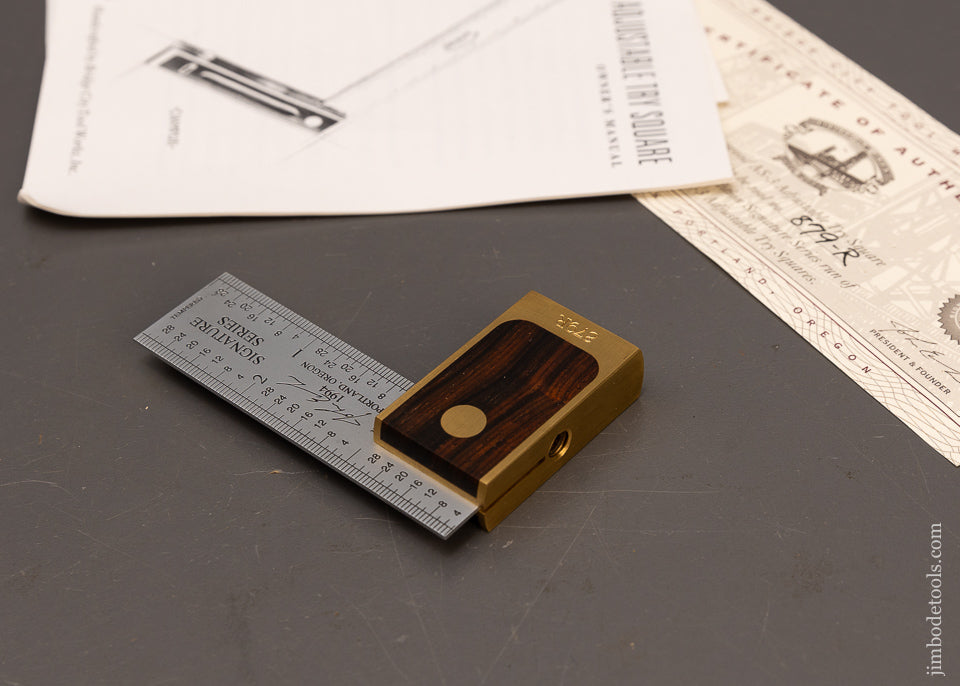 BRIDGE-CITY-TOOL-WORKS-No.-AS-3-Adjustable-Try-Square-RW-Mint-in-Box-117033