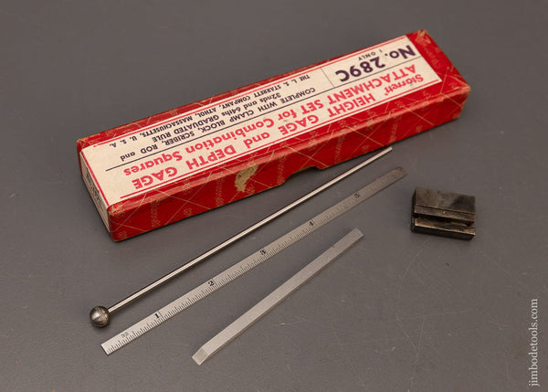 STARRETT Mint in Box No. 289C Height Gage & Depth Gage Attachment Set-117074