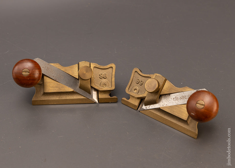 Discontinued-LIE-NIELSEN-No.-98-&-99-BRONZE-Side-Rabbet-Planes-Near-Mint-117218