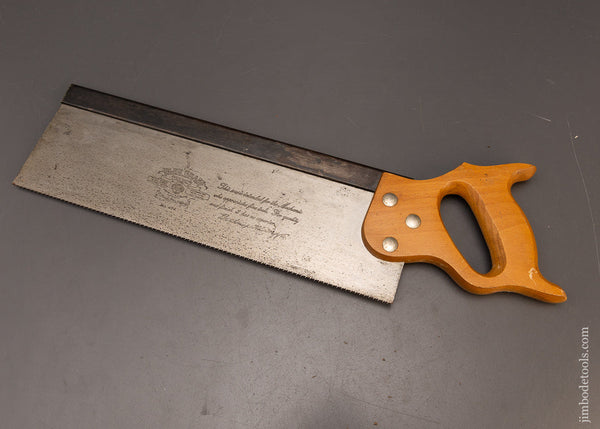 Unused-New-Old-Stock-BLUE-GRASS-14-Inch-Back-Saw-Straight-&-Sharp-117242