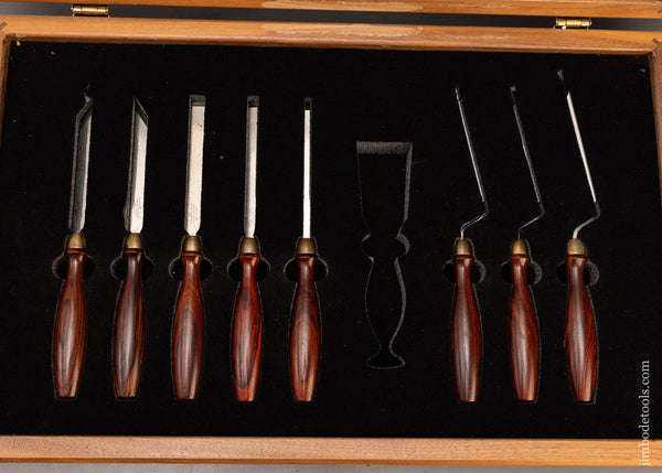 BRIDGE-CITY-TOOL-WORKS-CT-13-Nine-Piece-Chisel-Set-MINT-in-Box-117289