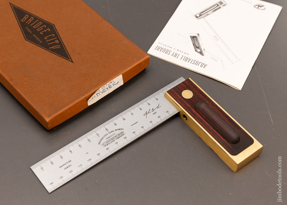 BRIDGE-CITY-TOOL-WORKS-NO.-AS-7-Adjustable-Try-Square-Mint-in-Box-117397
