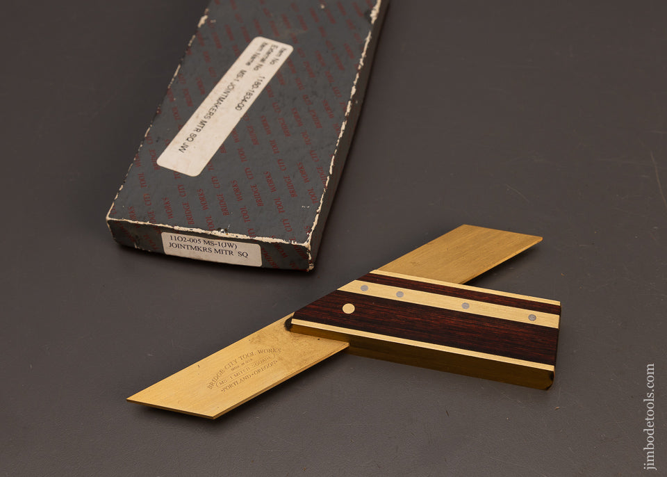 BRIDGE-CITY-TOOL-WORKS-MS-1-(JW)-Joint-Maker’s-Miter-Square-Near-Mint-in-Box-117325