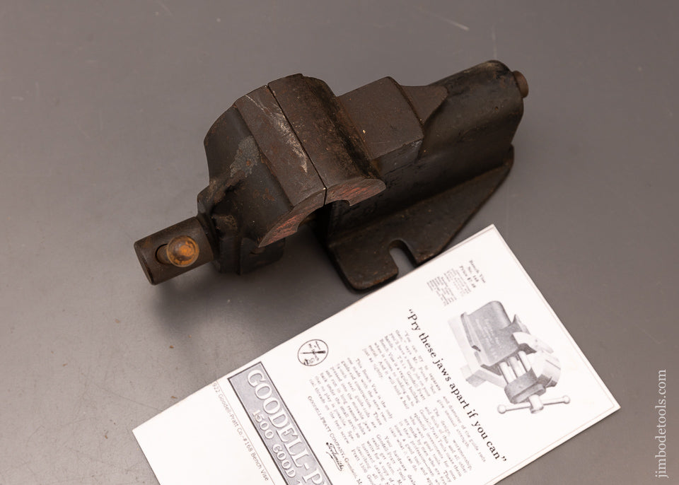 Extra Fine GOODALL PRATT No. 168 Bench Vise with Decal & 2 1/2 Inch Jaws - 117343