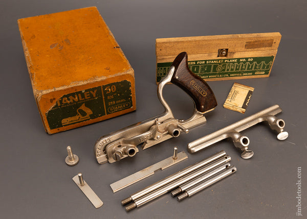 STANLEY-No.-50-Plow-Plane-in-Original-Box-with-15-Cutters-117378