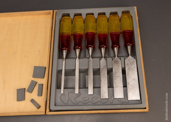 Near-Mint-Set-of-6-MARPLES-Bench-Chisels-in-Original-Box-117383