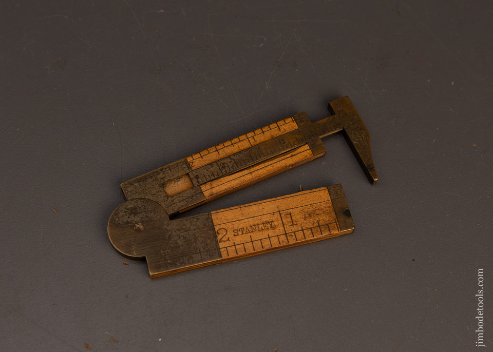Rare-Wide-Body-STANLEY-No.-13-1/2-Boxwood-Caliper-Rule-117416