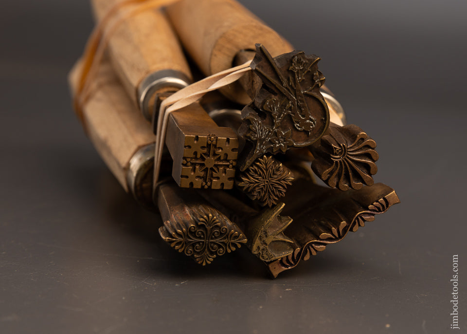 Gorgeous-Set-of-6-Brass-Bookbinder’s-Stamps-Bookbinding-117512
