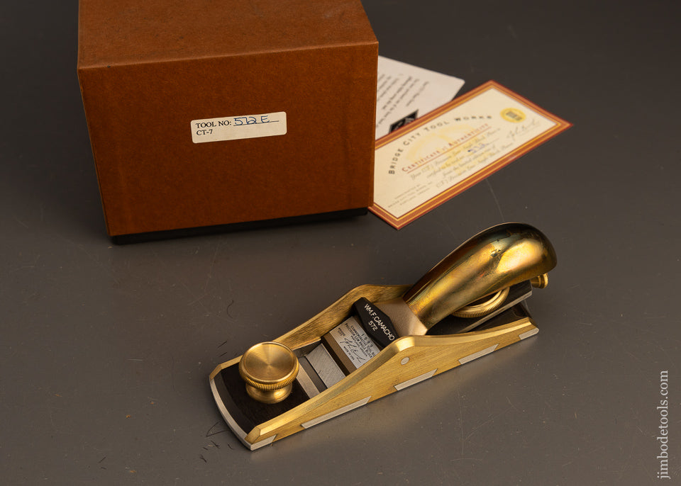 BRIDGE-CITY-TOOL-WORKS-CT-7-Low-Angle-Block-Plane-with-Adjustable-Mouth-Mint-in-Box-117615