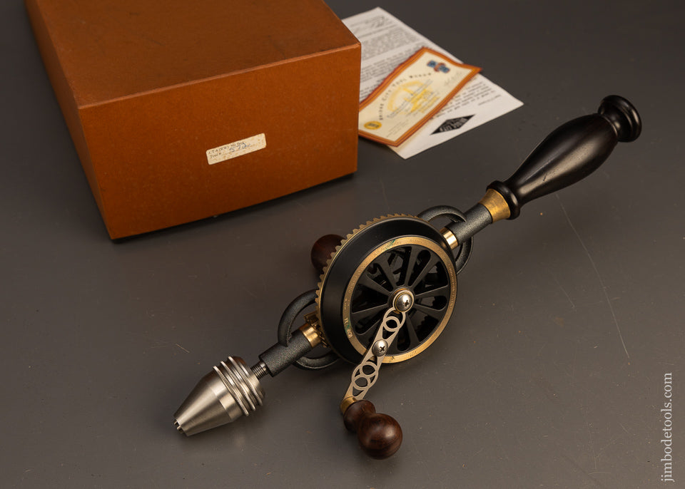 BRIDGE-CITY-TOOL-WORKS-CT-6-Rosewood-Handled-Hand-Drill-Near-Mint-in-Box-117616