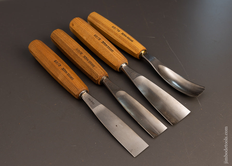 Mint-Set-of-4-Fat-PFEIL-SWISS-MADE-Carving-Tools-Gouges-117622