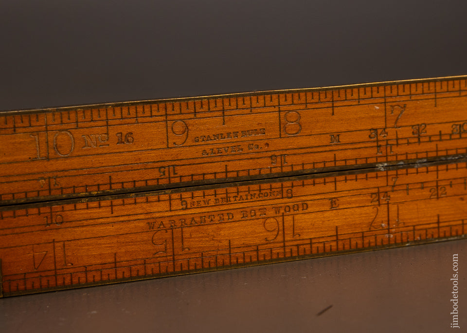 Rare-&-Fine-STANLEY-No.-16-Engineer’s-Boxwood-Folding-Rule-117624