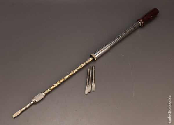 Fine-Working-YANKEE No.-131A-Large-Spiral-Screwdriver-with-4-Bits-117661