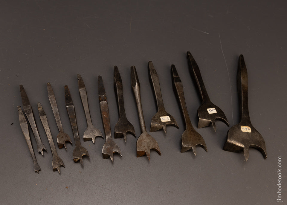 19th Century Working Set of 13 Center Bits for Bit Brace -117675