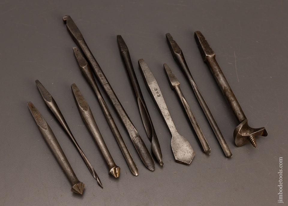 Assortment-of-10 -9th-Century-Auger-Bits-117689