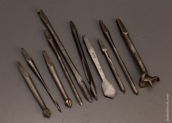 Assortment-of-10 -9th-Century-Auger-Bits-117689