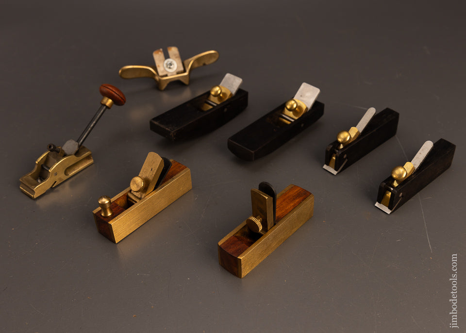 Set-of-8-Modern-Maker-Ebony-&-Rosewood-Miniature-Plane-117704
