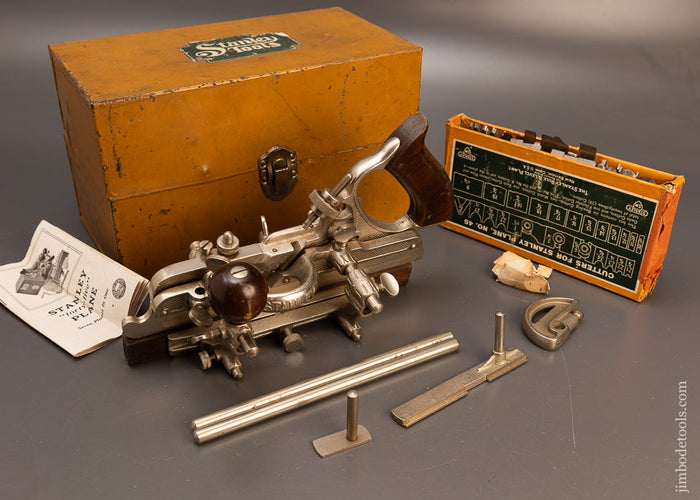 STANLEY-No.-45-Sweetheart-Combination-Plow-Plane-100%-Complete-Fine-in-Box-117708