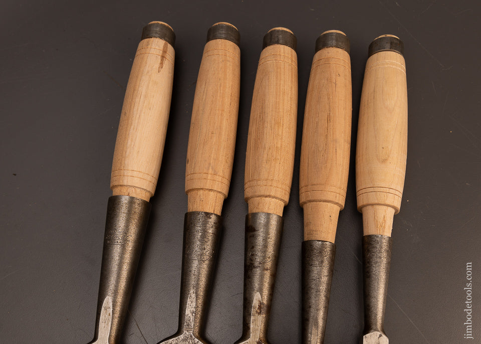 Minty-Set-of-5-Heavy-Framing-Chisels-by-GREENLEE-117716