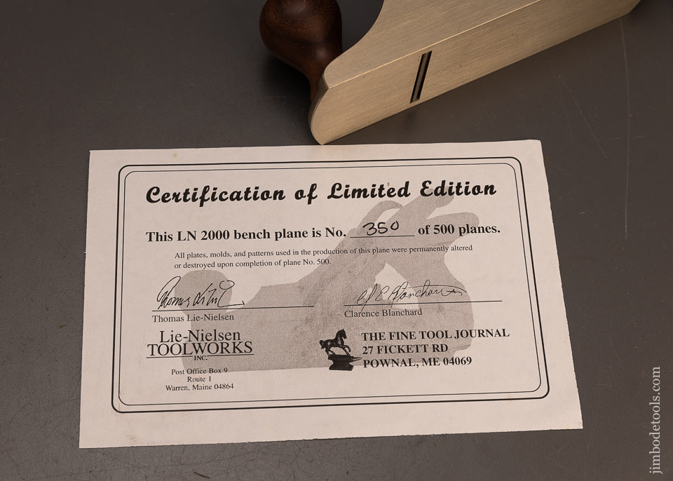 Minty-&-Rare-LIE-NIELSEN-LN-2000-LIMITED-EDITION-White-Bronze-&-Rosewood-Smooth-Plane-117727