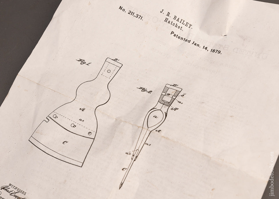 Rare-Patented-Hatchet-1879-BAILEY-PAT.-117747