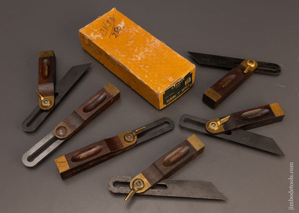 Mint-Full-Box-of-6-STANLEY-No.-25-Sliding-Bevel-Squares-117775