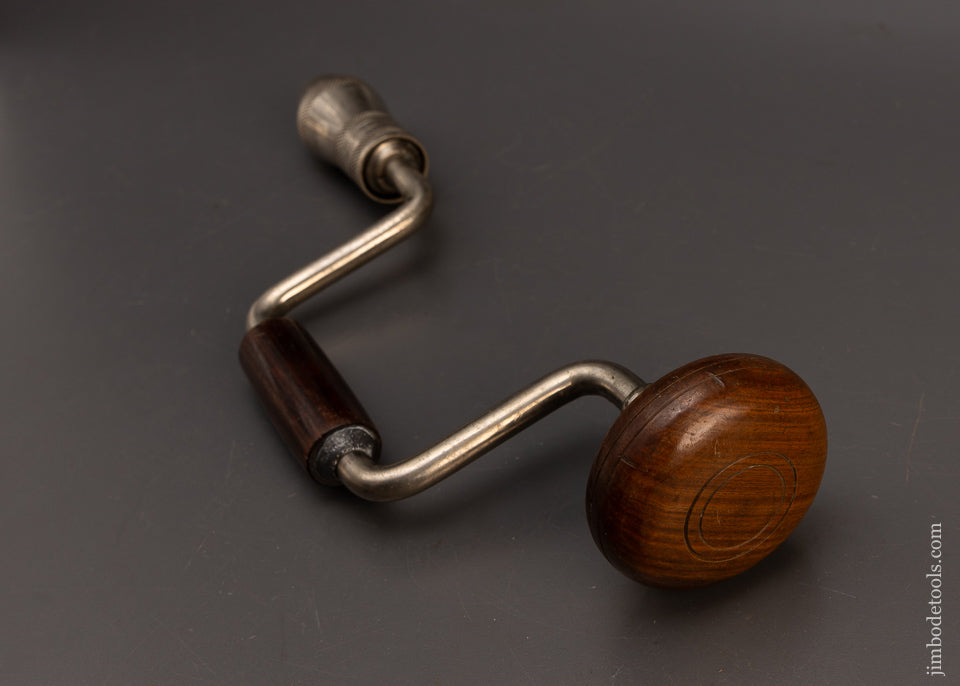 Extra-Fine-Rosewood-6-Inch-Bit-Brace-LM-&-K-WORKS-Lancaster,-N.Y.-1890-Patent-117853