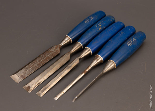 Fine-Set-of-5-MARPLES-BLUE-CHIP-Chisels-117923