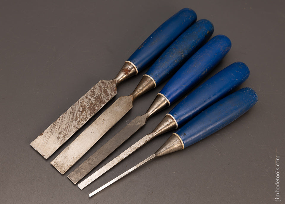 Fine-Set-of-5-MARPLES-BLUE-CHIP-Chisels-117923