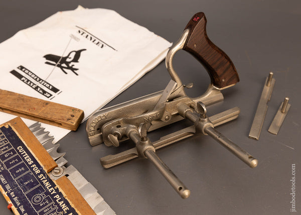 Fine-STANLEY-No.-50-Plow-Plane-with-16-Cutters-and-Both-Stops-117954