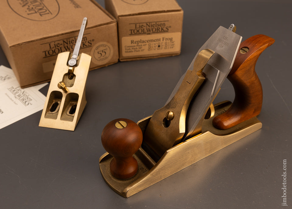 Near-Mint-in-Box-Bronze-LIE-NIELSEN-No.-4-Smooth-Plane-with-Both-45°-&-Discontinued-55°-Frogs-118006