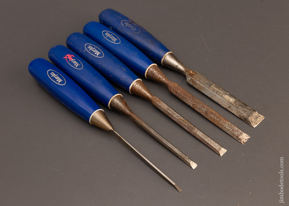 Good-User-Set-of-5-MARPLES-BLUE-CHIP-Chisels-118024